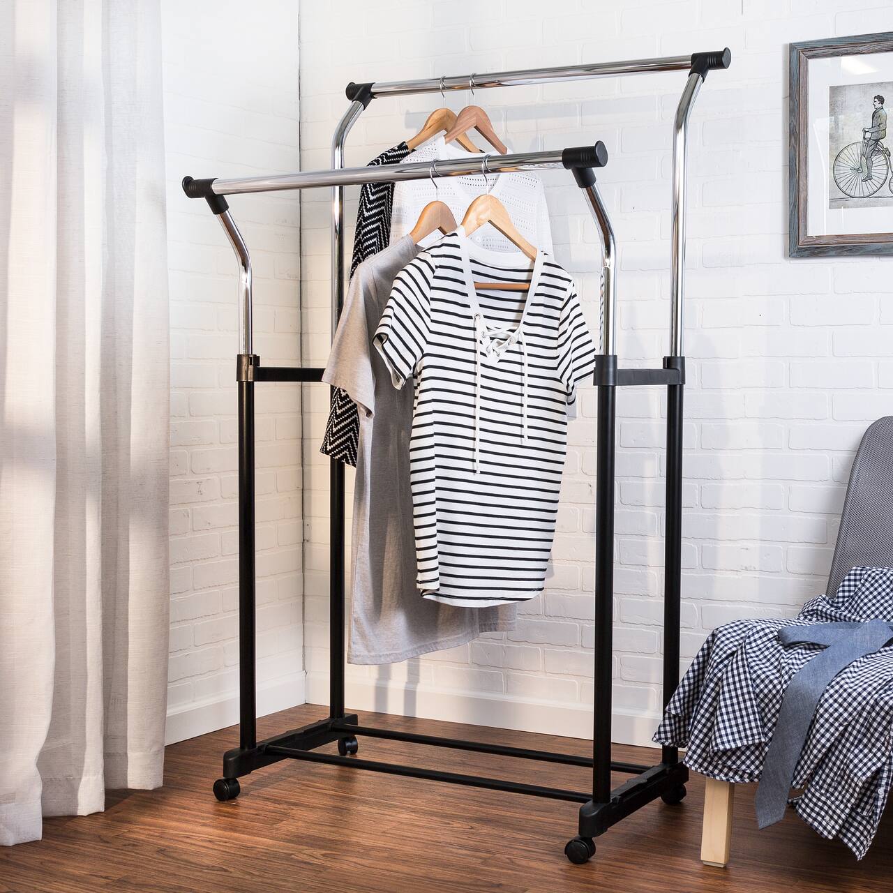 Honey Can Do Heavy Duty Double Hanging Garment Rack